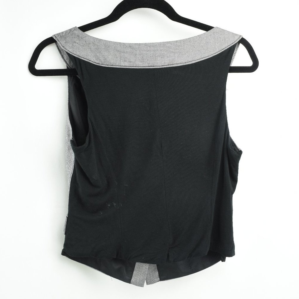 Bebe Womens Size M Blouse Gray & Black Vest - Picture 4 of 4